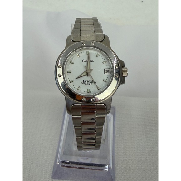 Armitron Accessories - Armitron Durasteel Watch Virginia Slims V Wear Silver Tone White Dial 25/6059